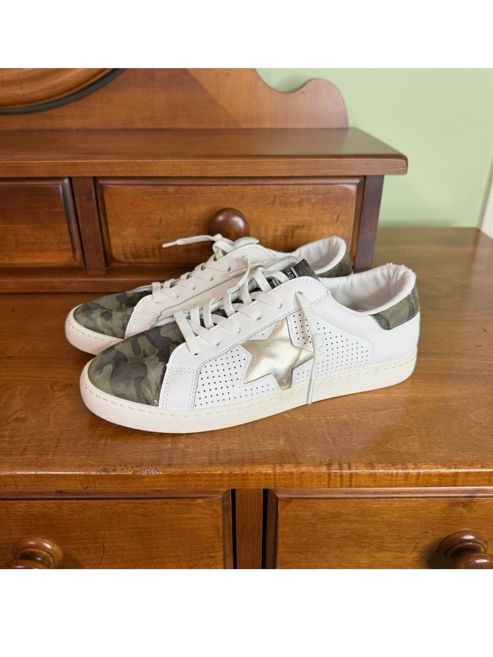 Vintage havana camo gold star sneaker woman 8 street style trendy
